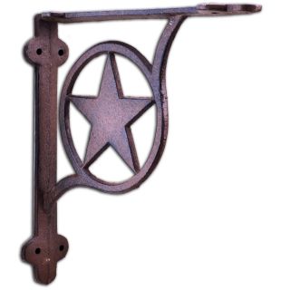 Decorative Shelf Bracket Rustic Star Rust Brown Cast Iron 7.375"