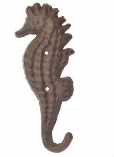 Decorative Seahorse Cast Iron Wall Hook - 5.25" Tall