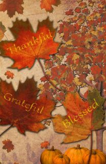Flag Emotes - Double Sided Garden Flag - Fall Leaves Thankful, Grateful, Blessed
