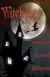 Flag Emotes Double Sided Garden Flag Witching Haunted Halloween