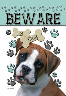 Flag Emotes Double Sided Garden Flag Beware Of Dog - Boxer