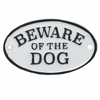Import Wholesales Cast Iron Plaque Sign Beware of The Dog Black & White - 1569422269