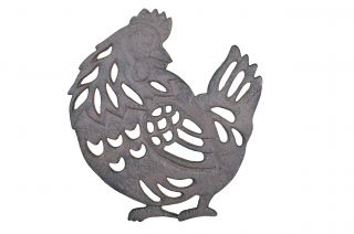 Decorative Cast Iron Chicken Trivet 7.75" Long